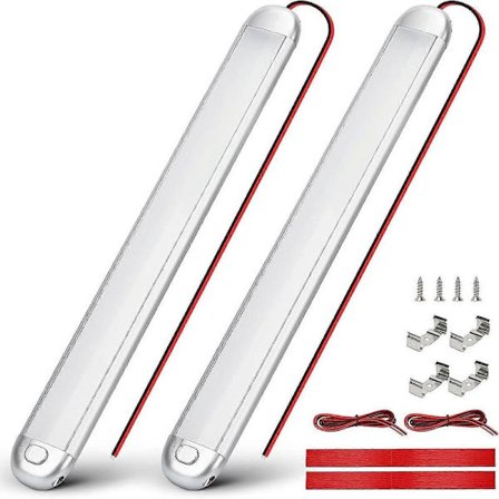 12V LED-lamper Campingvogn 12V LED-stripe Lys Bobil Van Lamper Interiør LED 12V med Bryter På/Av 2stk