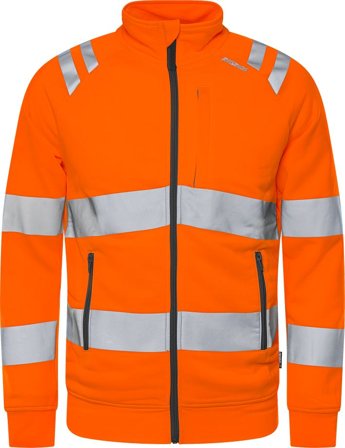 Fristads Herr Varsel Green sweatshirt-jacka 7863 GPSW klass 3, Varsel Orange