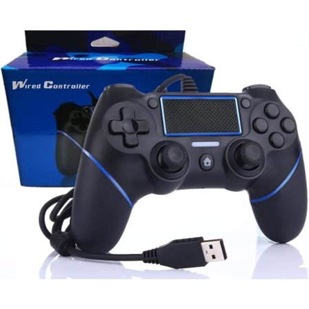Kablet spilcontroller til PS-4/ Pro/Slim/PC(Win7/8/10)/Bærbar, USB-stik Gamepad Joystick med vibration og skridsikkert greb, ergonomisk