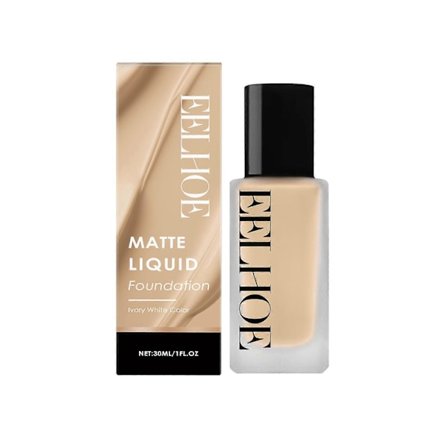 Eelhoe Ivory White Matt Felfri Flytande Foundation Återfuktande Naturlig Lätt Hud Concealer Bas Makeup Flytande Foundation