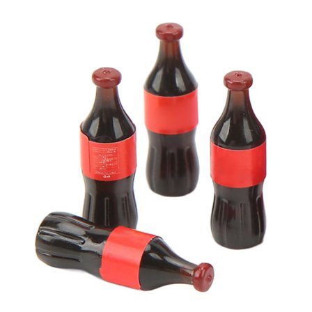 Röd 1:12 Skala Mini Läskflaska med Korg - Dekorativ Köksleksak