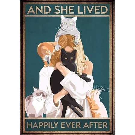 Katt plakat diamant kunstsett, 5D maling, full diamant med diamant