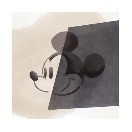 Disney Mickey Mouse Print 40cm x 40cm Svart/Kräm