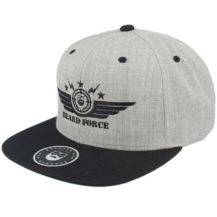 Bearded Man - Cinza snapback Boné - Beard Force Grey/Black Snapback @ Hatstore