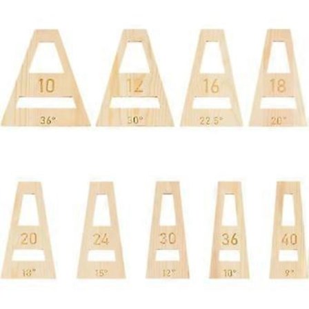 9 stk. Segmenterede skål-kiler Mandel Hvid Trapezformet Segmenteret Skål-kile Værktøjssæt til Segmenteret Skål-fremstilling Jig Slæde Trædrejning 5 mm