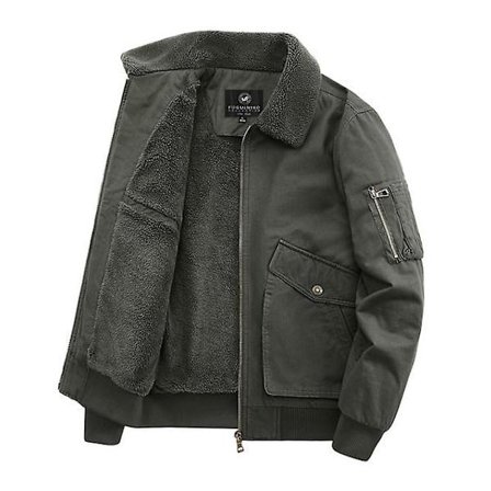 Vinter Herre Militær Cargo Jakke Fleece Varm Vindjakke Bomuld Herre Bomber Jakker Casual Vindtæt Cardigan Frakker Herre