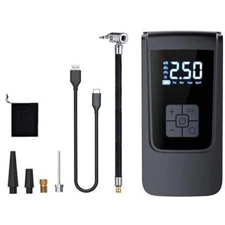 Bærbar luftpumpe til bil 150 psi luftkompressor, transportabel elektrisk dækpumpe med LED-lys, automatisk stop til bildæk, motorcykel, cykel, bold