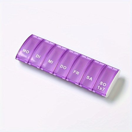 1 stk. Bærbar syv-roms pilleboks for en uke, oppbevaring, reise, dispenseringsboks for piller