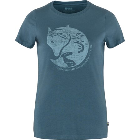 Fjällräven Women's Arctic Fox T-Shirt in Indigo Blue/Blau, Bio-Baumwolle | Size: Medium