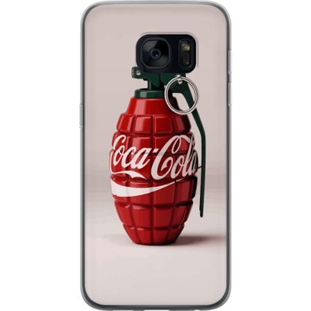 Kompatibel Mobilcover til Samsung Samsung Galaxy S7 Kunstnerisk illustration af Coca Cola granatæble i rødt og grønt, pop art inspireret motiv med