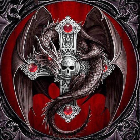 30x40cm, Skull-logotyp 5d diamantmålad strassbroderi duk