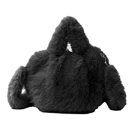 Naisten talvinen syksyinen pörröinen olkalaukku Tekoturkiksesta valmistettu muhkea crossbody-laukku Makeisenvärinen pyöreä käsilaukku ostoksille 