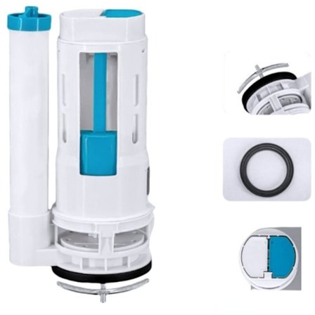 24 cm Toilet Vandindløbsventil Split Knap Dobbelt Skyl Cisterne Fælde Hvid