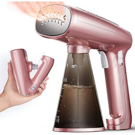 Bärbar Ångare 1500W Snabb Uppvärmning Vikbar Tygångare, Avtagbar 280ml Stor Vattentank för Hem och Resa