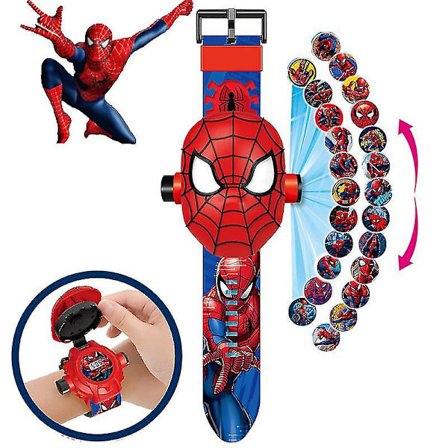 Disney Tegnefilm Børneur 3d Projektion Tegnefilm Superhelte Spider-man Iron Man Digitalure Børneur Legetøj