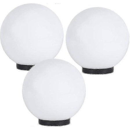 Sfärisk Lampa 3 Set 3x 25 Cm Terrasser Vit Dekoration Bollampor E27 Trädgårdsbelysning 230 Volt Utomhusbelysning Med Basplatta