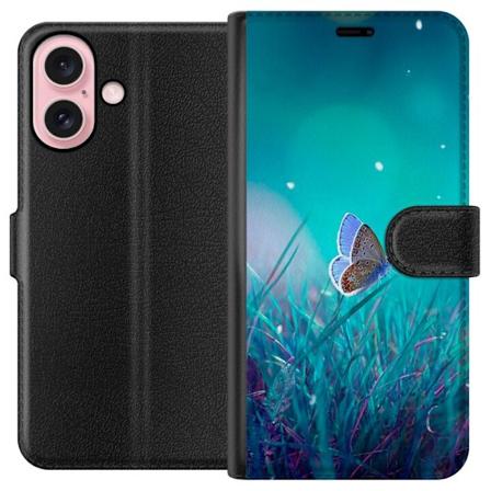 Apple iPhone 16 Lommeboketui Blå sommerfugl