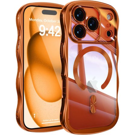 Waveform beskyttelsesdeksel, støtsikkert beskyttelsesdeksel i flytende silikon med kameradeksel, oransje