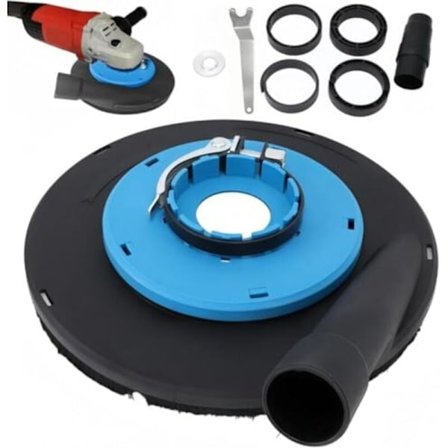 230 mm vinkelsliber støvudsugningshætte - Kompatibel med betonslibere, støvopsamlingssæt til professionel brug