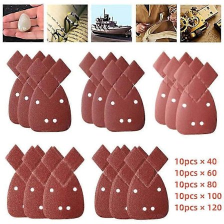50 st Slippapper för Black & Decker Palm Sander Mouse 40 60 80 100 120 Korn
