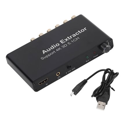 RCA Audio Extractor 4K 3D 5.1CH HD Multimedia Interface Analog Audio Converter for PS4 DVD HD TV
