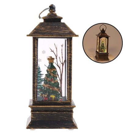 Glitterende Julelykt med Julenisse/Juletre/Snømann/Engel, Lysende Lykt, Borddekorasjon, Gave til Barn