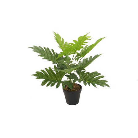Philodendron kunstig plante i potte, 45 cm, PEVA grøn
