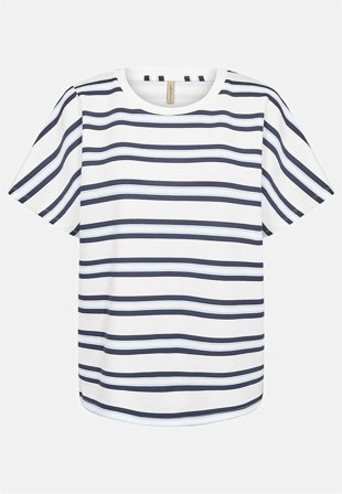 Soyaconcept - Superblød, stribet jerseytop i modalmiks i blå / stribet til damer i størrelse XL (44) - Cellbes