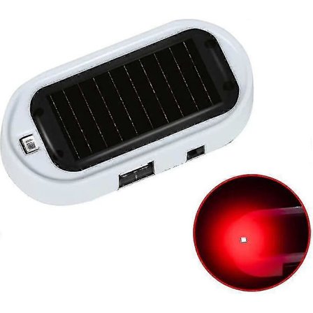Billaarm LED-lampa, Solcellsvarningslampa Solcellsdriven, röd