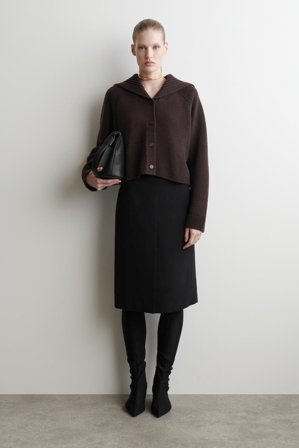 COS Femme Cardigan À Col Marin En Laine in Marron