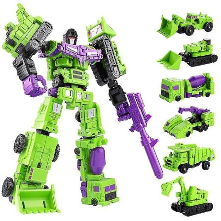 Transformed Constructicon Devastator Set 6 i 1 Legetøj - Grøn