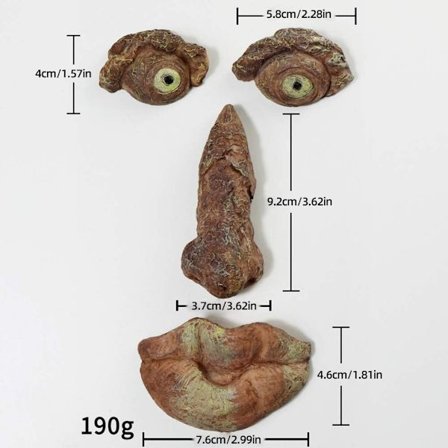 Havefigur Træ Ansigt Stamme Udendørs Dekoration Hængende