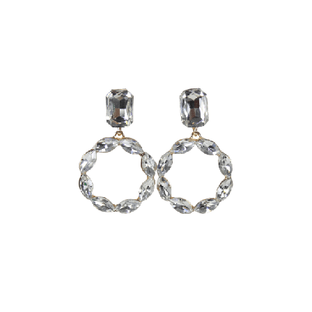 Complement Örhänge med hängade ringar Örhängen Dam Vit