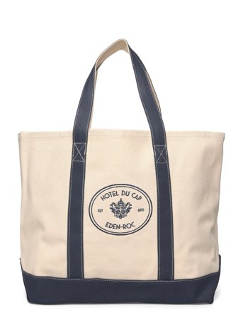 Sporty & Rich Eden Crest Two Tone Tote - Cream - ONE SIZE