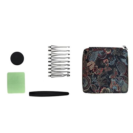 Alumiininen virkkuukoukku 9 vaihdettavalla kärjellä ja puukahvalla neulontaan