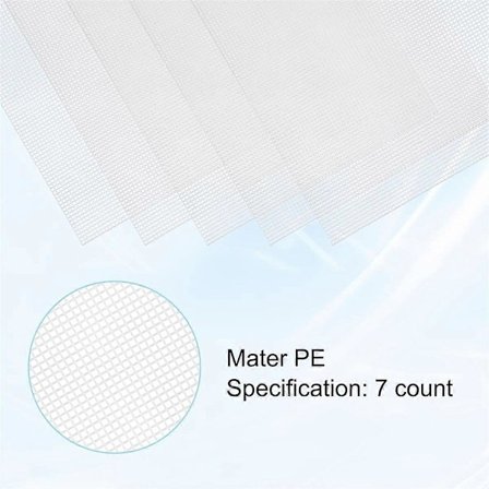 Plastnät för Broderi Plastduk Vit Nät för Akrylgarn Handgjord Stickning Virkning Pr