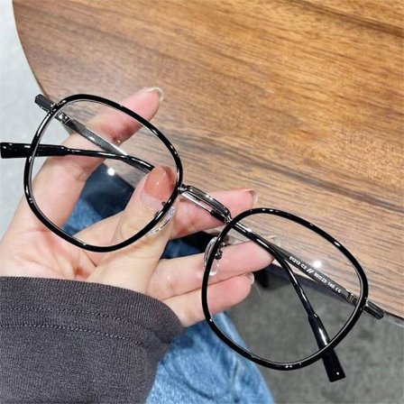 Anti-Blue Light Briller Firkantede Briller SVART SØLV SORT