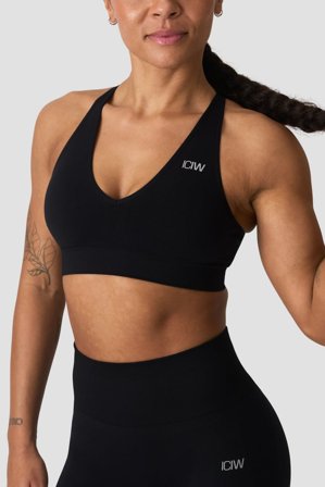Sculpt Seamless V-neck Sports Bra Black