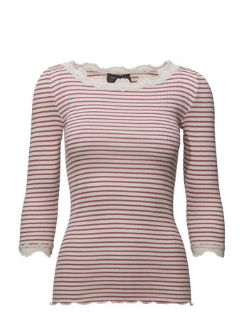Silk T-Shirt Boat Neck Regular W/Vi T-shirts & Tops Long-sleeved Rosa Rosemunde