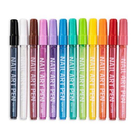 12 stk. Neglekunst Penne Sæt 3D Neglelak Pen Hurtigtørrende Neglepunkt Graffiti Dotting Pen Neglekunst[D]