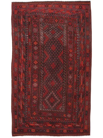 272X459 Tapete Oriental Kilim Maimane Preto/Vermelho Escuro Grande (Lã, Afeganistão) Carpetvista