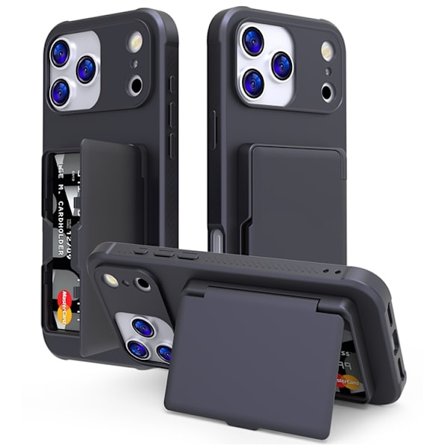 Mobilskal till iPhone 17 Pro Korthållare Mirror Kickstand