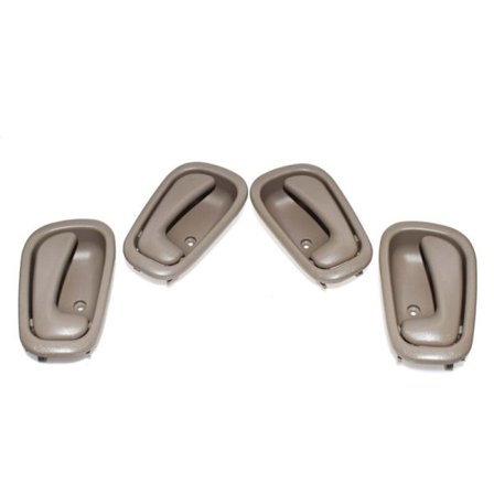 4 st interiöra dörrhandtag för 1998-2002 bakre förarsida och passagerarsida manuell lås beige/tan