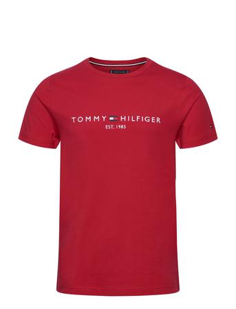 Tommy Logo Tee T-shirts Short-sleeved Rød Tommy Hilfiger