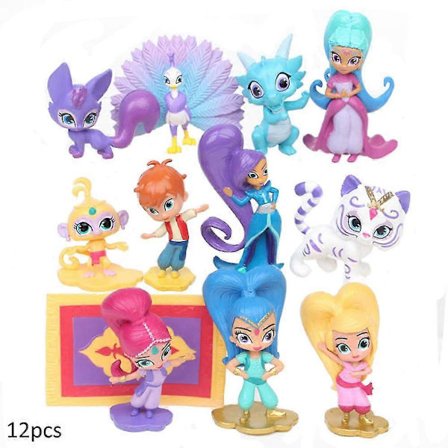 12 stk. Shimmer And Shine Leah Zac Kaz Tala Nahal Figurer Legetøj Figur Samleobjekter Modeller Dekoration Gave [DB]