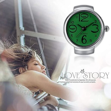 Herre Dame Fingerur Kreativt Elastisk Rundt Quartz Fingerring-ur, Til Valentinsdag