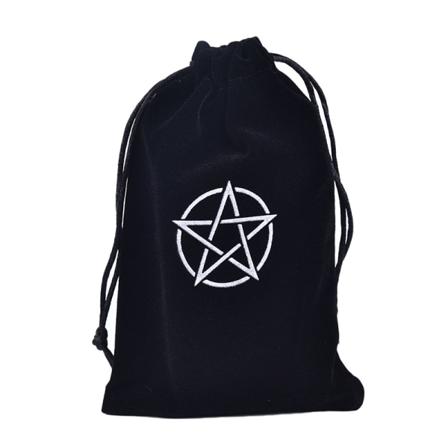 115*180 Velvet Pentagram Tarot Oppbevaringsveske Brettspill Korttrekning Black one size