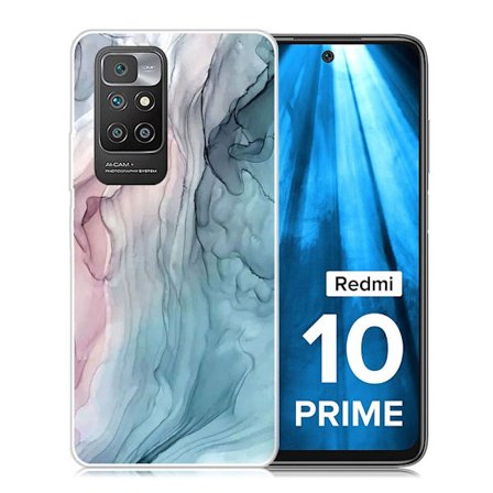 Marmormotiv Xiaomi Redmi 10 Prime / Xiaomi Redmi 10 skal - Rosa/Blå Marmor