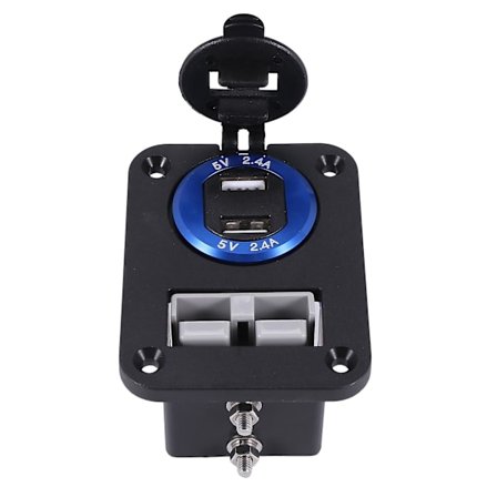 Infälld Panel för Anderson-kontakt Dubbel 2.4A USB-laddare för Båt Lastbil Husbil
