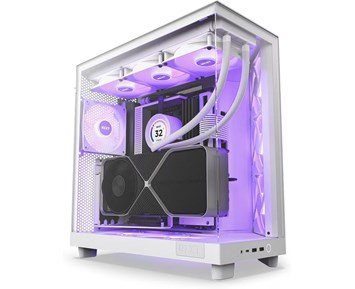 NZXT H6 Flow Case Dual Chamber White RGB - Väldesignat datorchassi med dubbla kammare & RGB